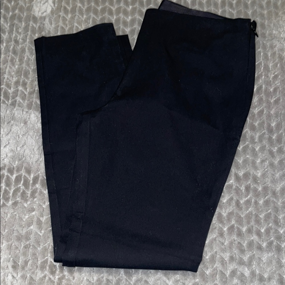 NWOT Lauren Ralph Lauren Black Skinny Trousers. Side Zipper. SZ 6. Elastic Waist